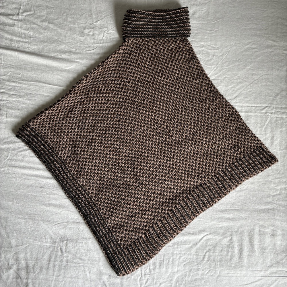 Cocogio Sweater Poncho Womens OS Gray Wool Alpaca Blend Layer Cozy Shawl - Picture 5 of 6